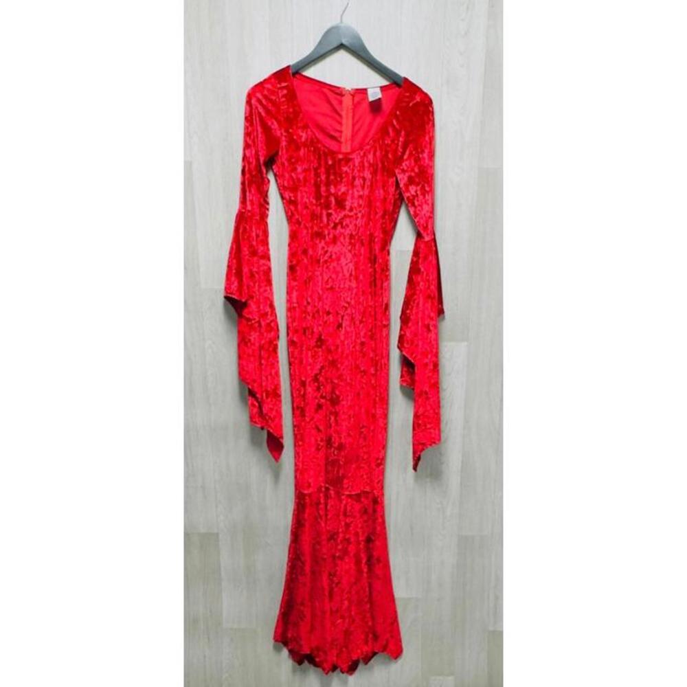 Party King Red Velvet Gothic Witch Bat Wing Costume Dress Women Size Small